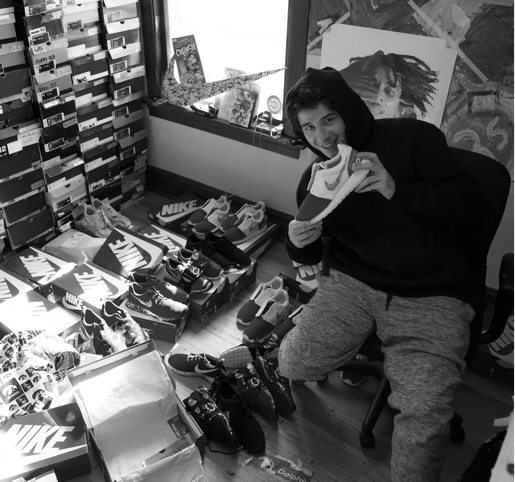 owner peter in his studio opc kicks custom nike shoes