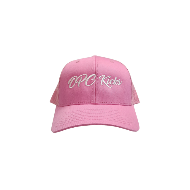 OPC Kicks Original Logo Embroidered Trucker Hat White on Pink
