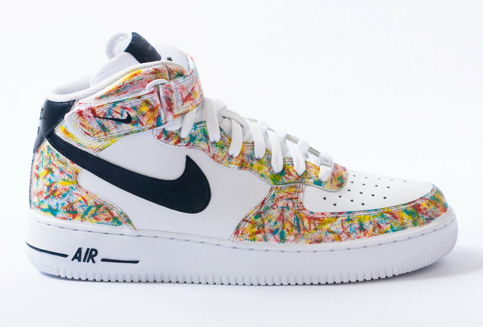 Nike Air Force 1 Mids White  'Fruity Pebbles' Custom Edition