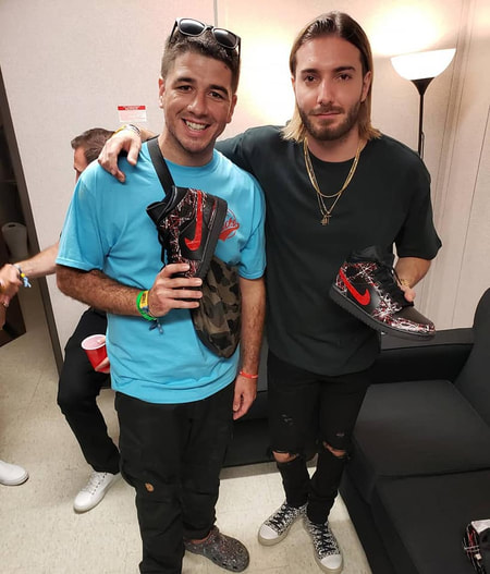 Customized Nikes Air Jordan made for Alesso Lollapalooza by OPC Kicks.