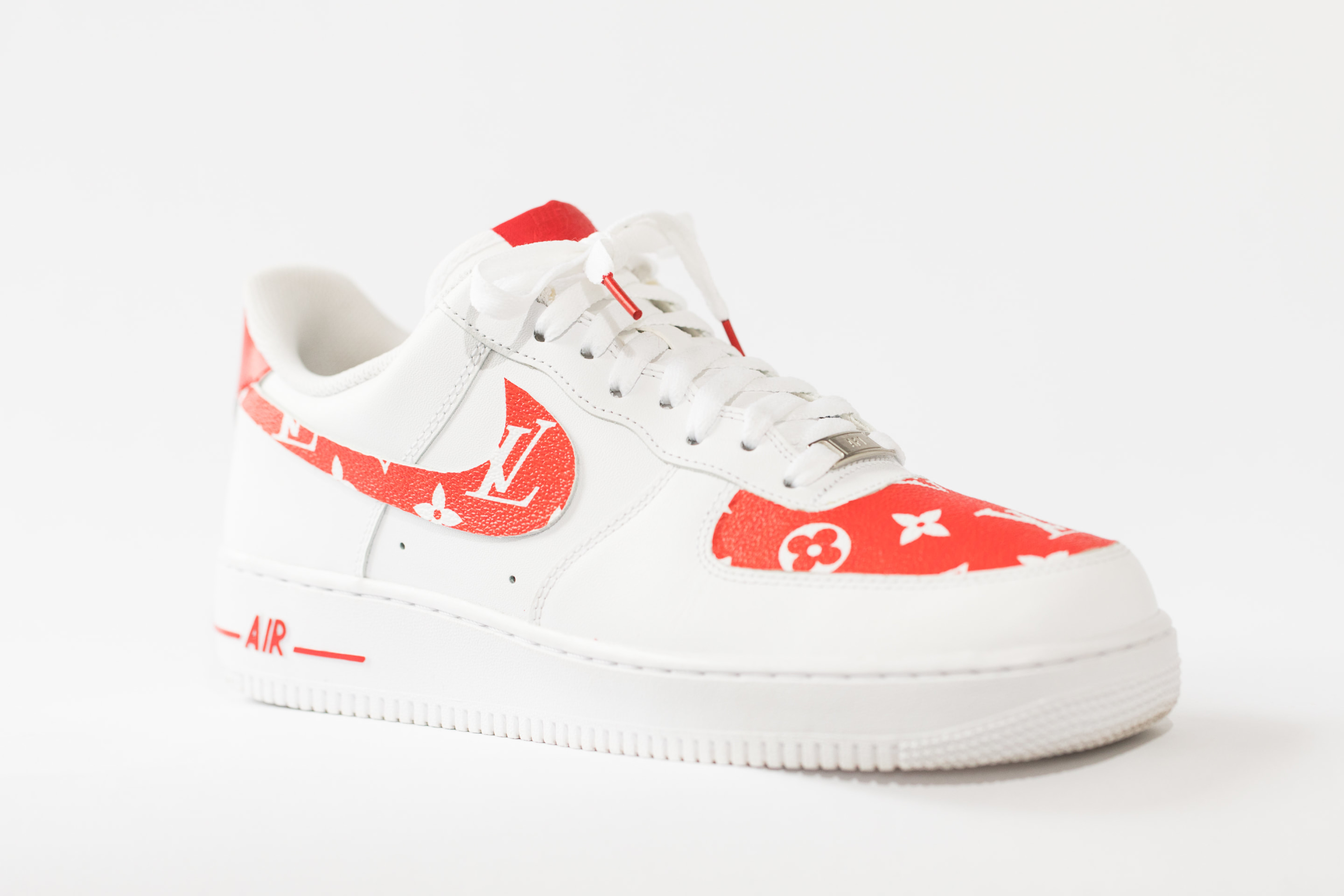 Nike Air Force 1 all white low 'Lous Vutton x SUPREME Red