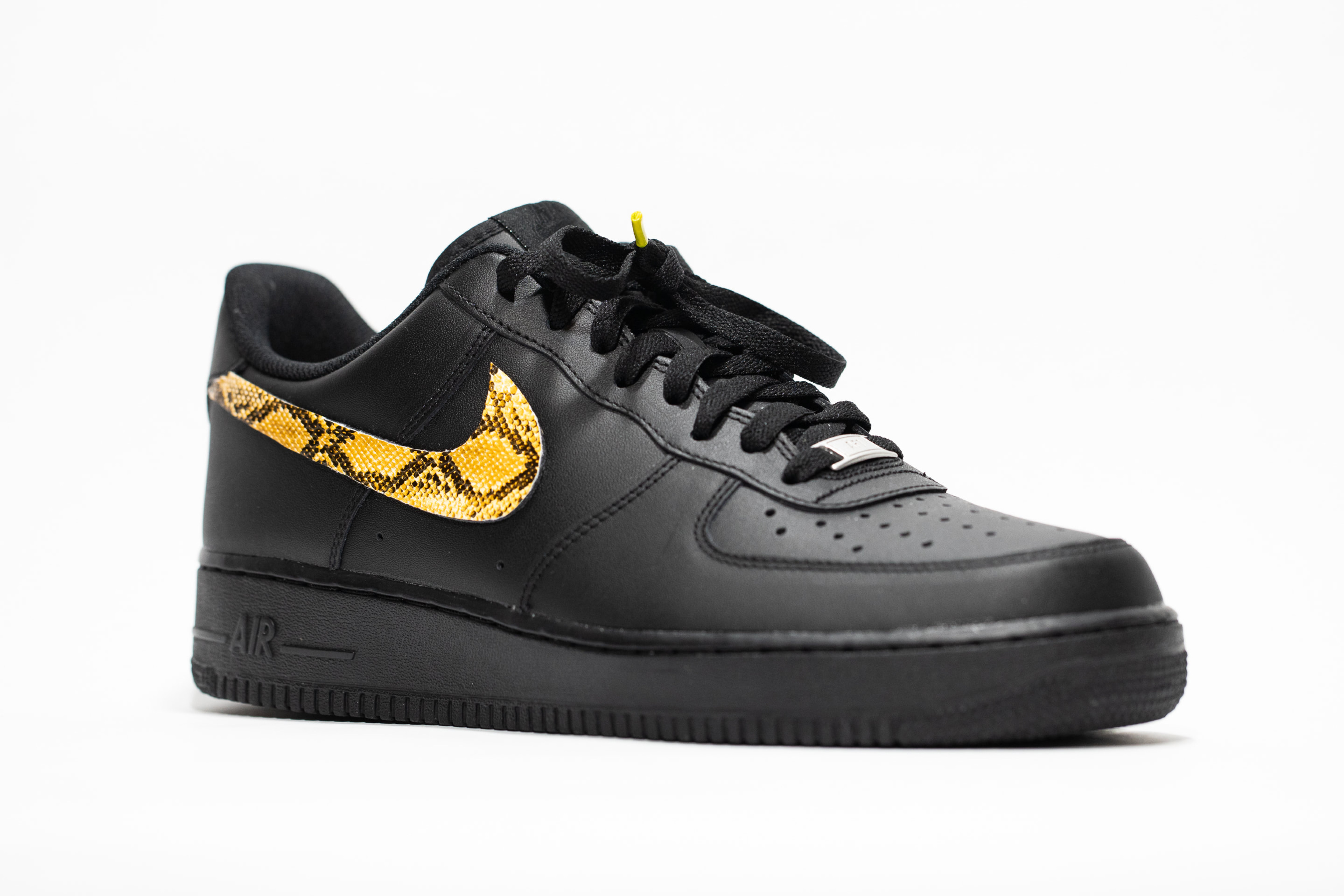 Nike Air Force 1 Black Custom 'Yellow Pythons' Edition