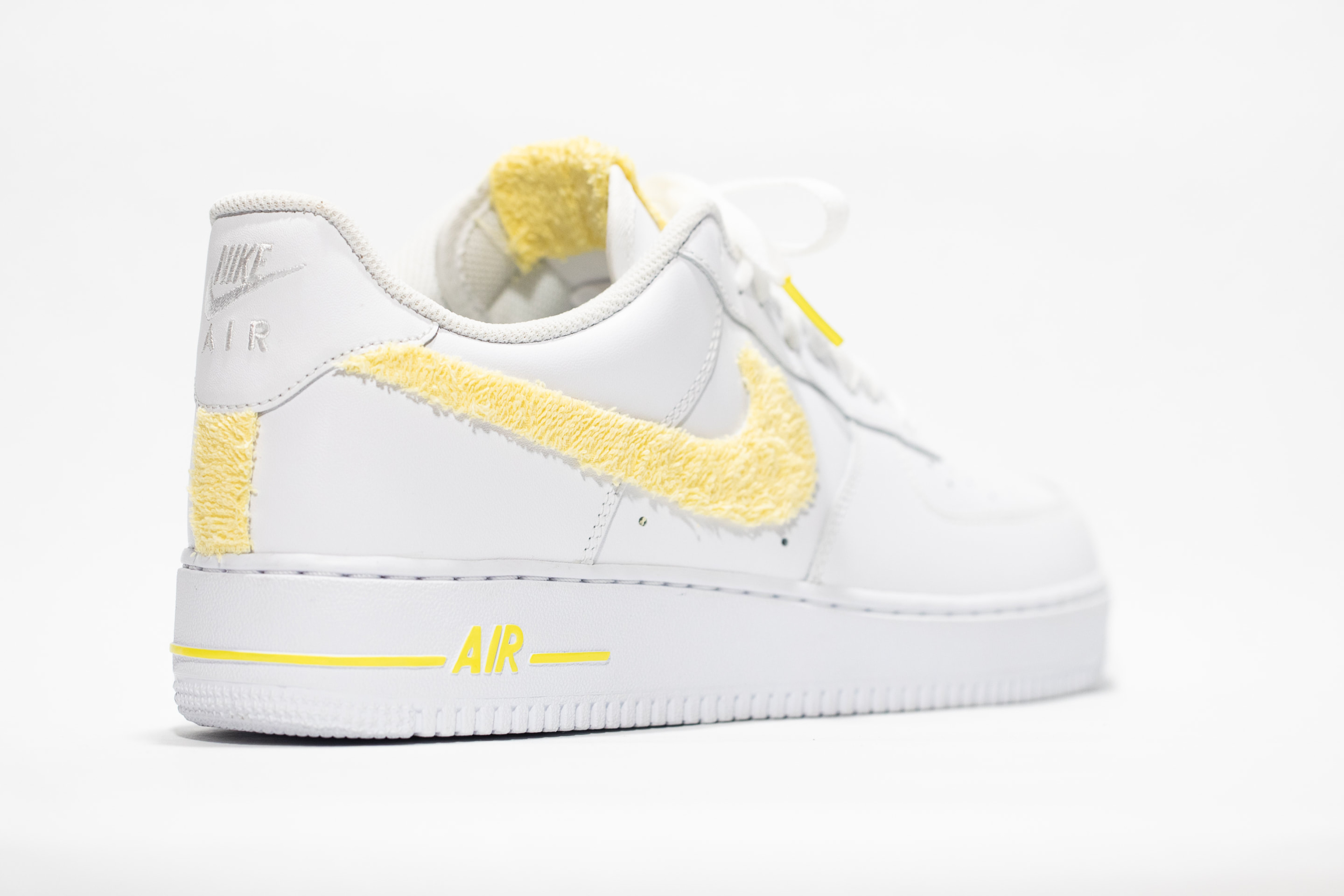 Nike Air Force 1 White Custom 'Yellow Terry Cloth' Edition