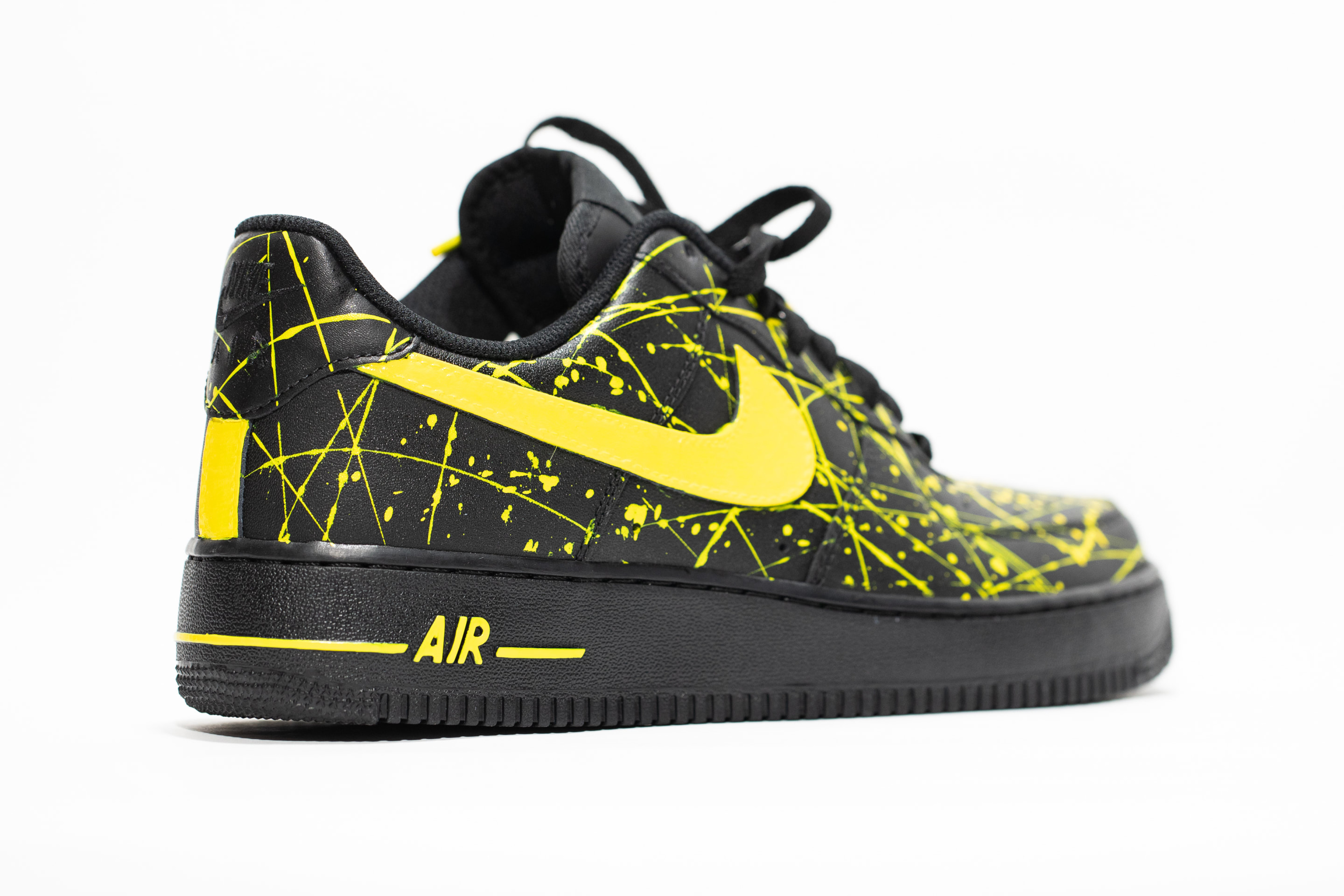 Nike Air Force 1 Black Custom 'Yellowed 