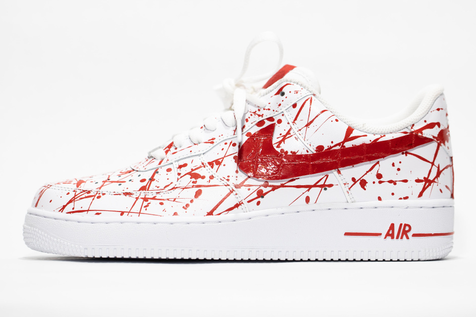 Nike Air Force 1 White PRM Custom 'Bloodyz' Edition