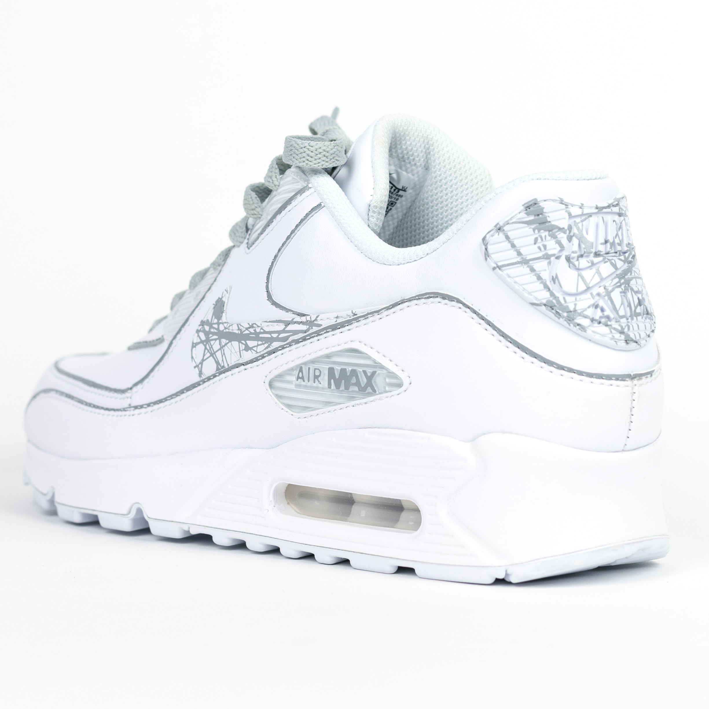 Dallas White Splat Custom Nike Air Max Shoes Grey - Bandana Fever