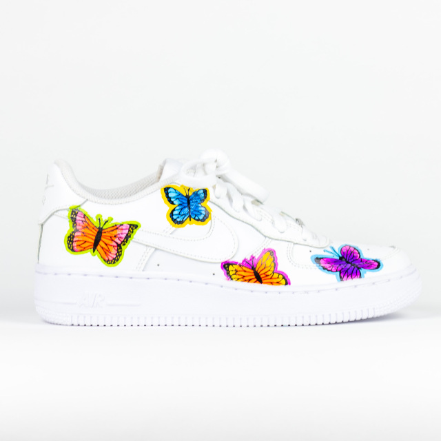 Nike Air Force 1 White Custom 'Butterflies' Alison Edition