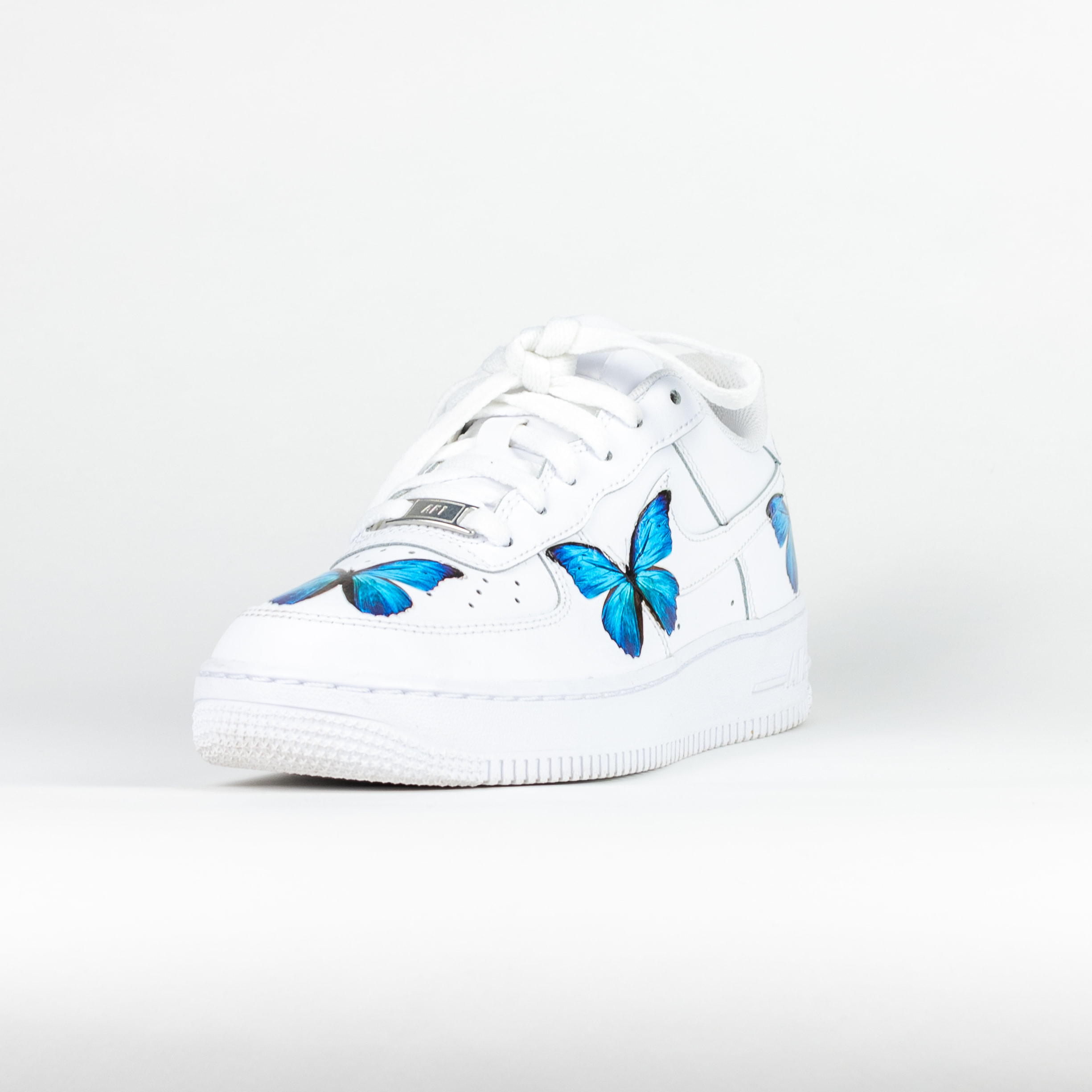 Nike Air Force 1 Sage Low Custom Shoes White Blue Butterfly Sneakers All  Sizes