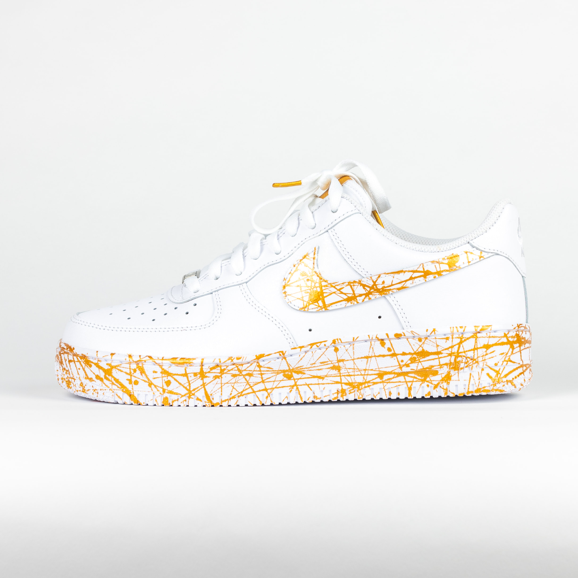 Nike Air Force 1 White Custom 'Gold Pollock' Edition