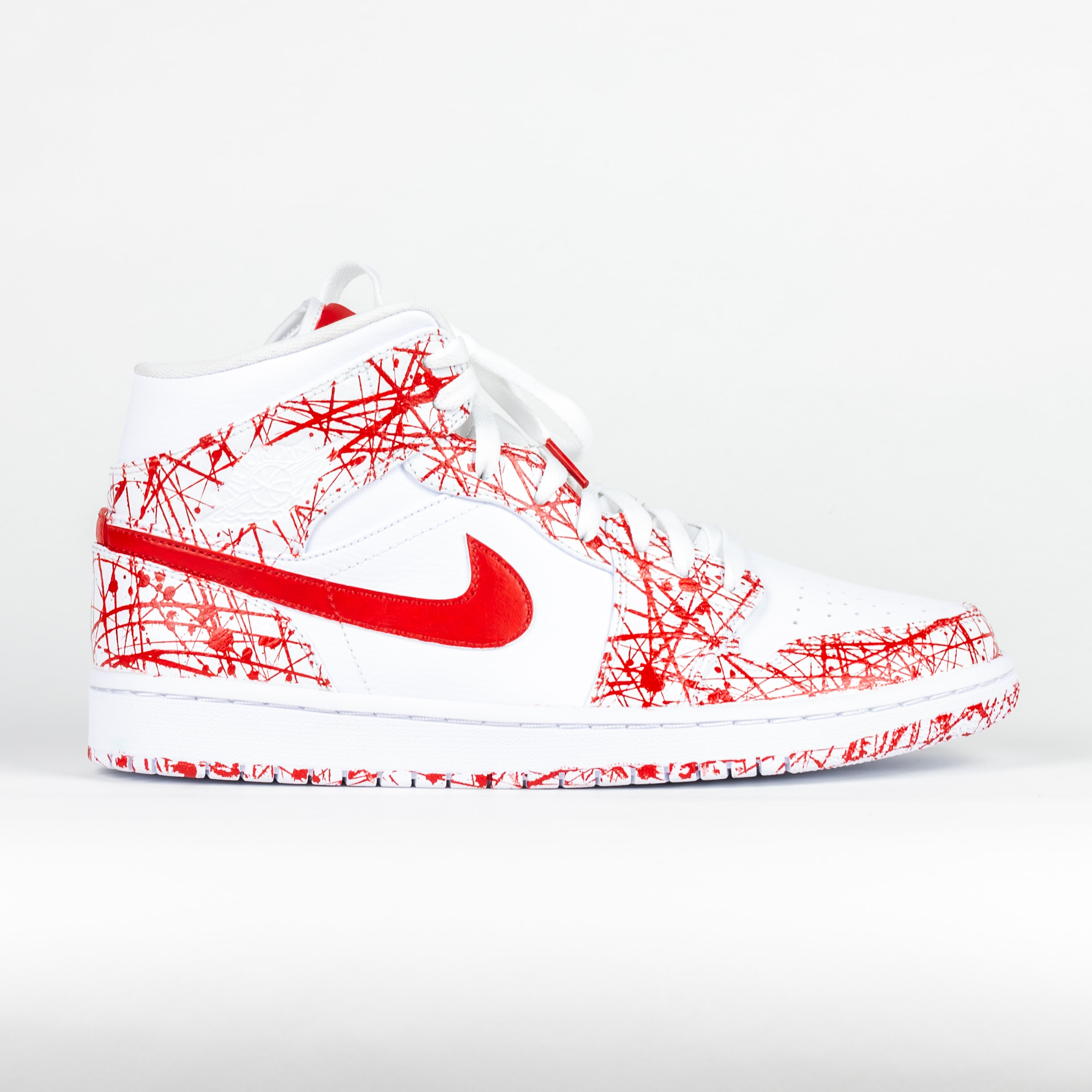 Nike Air Jordan Mid Custom 'Red Pollocks' Edition