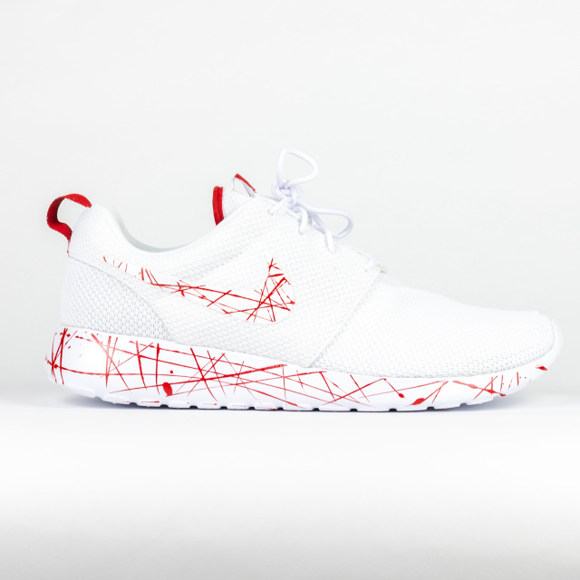 Nike Roshe One Custom White 'Team Red' Edition