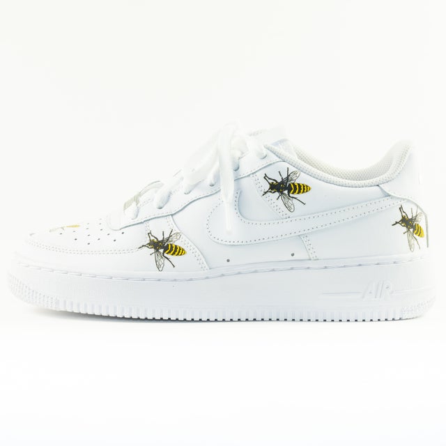 Nike Air Force 1 White Custom 'Bumble Bees' Edition