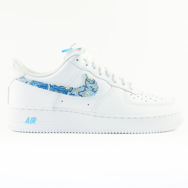 Nike Air Force 1 White Custom 'Sky Paisley' Edition w/ Custom Matching Insoles