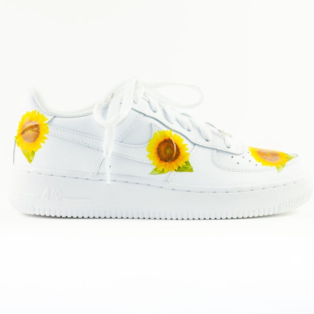 Nike Air Force 1 White Custom 'Sunflowers' Edition