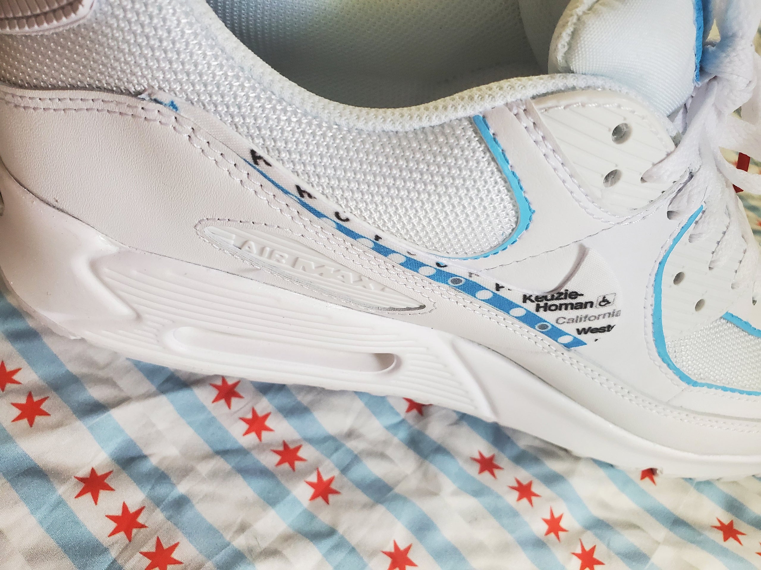 Nike Air Max 90 Custom White 'This Chicago' Premo Edition W/ Custom Insoles