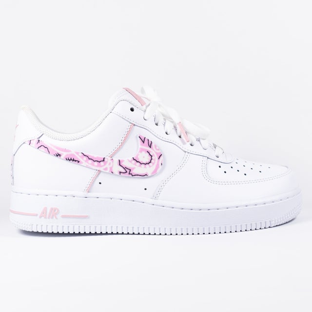 Nike Air Force 1 White Custom 'Pink Bandana' Edition