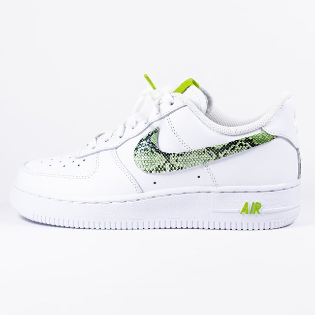 Nike Air Force 1 White Custom 'Lime Green Snakeskin' Edition  & 'Maroon Paisley Edition' Rush Private Order